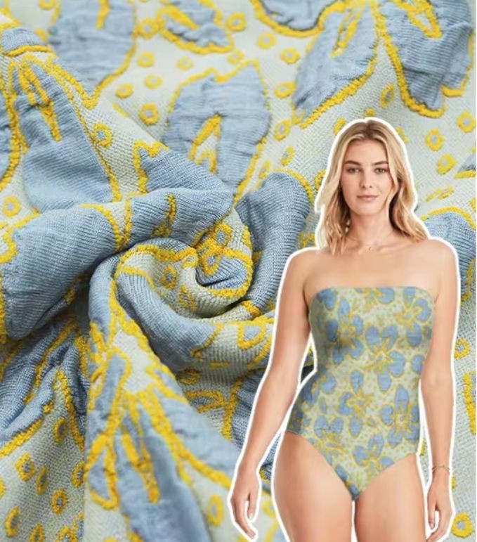 Trendy swimwear jacquard fabric